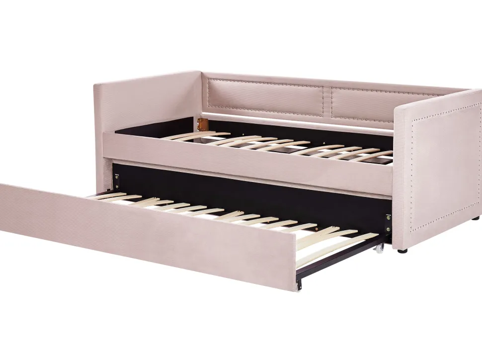 Cama Dupla Em Bombazine Rosa Salmao 90 X 200 Cm Mimizan