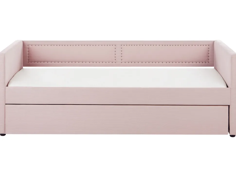 Cama Dupla Em Bombazine Rosa Salmao 90 X 200 Cm Mimizan