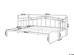 Cama Dupla Em Metal Branco 90/180 X 200 Cm Tulle