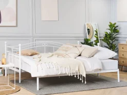 Cama Dupla Em Metal Branco 80/160 X 200 Cm Tulle