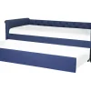 Cama Dupla Em Tecido Azul Marinho 90 X 200 Cm Libourne