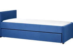 Cama Dupla Em Tecido Azul Marinho 90 X 200 Cm Marmande