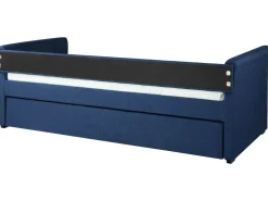 Cama Dupla Em Tecido Azul Marinho 80 X 200 Cm Libourne