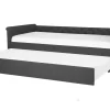Cama Dupla Em Tecido Cinzento Escuro 80 X 200 Cm Libourne
