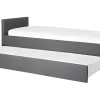 Cama Dupla Em Tecido Cinzento Escuro 80 X 200 Cm Marmande