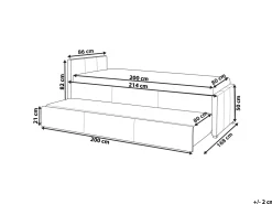 Cama Dupla Em Tecido Cinzento Escuro 80 X 200 Cm Marmande