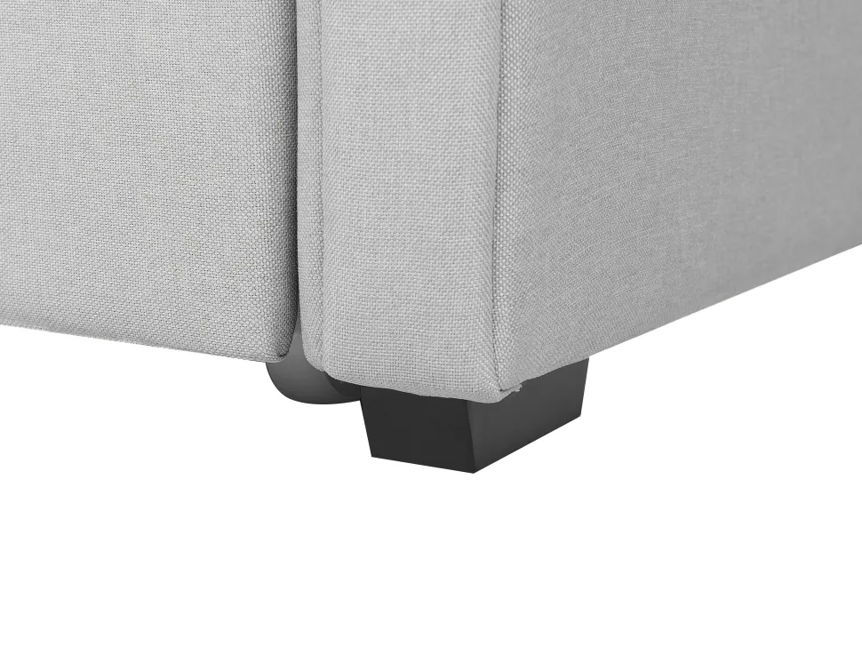 Cama Dupla Em Tecido Cinzento Claro 80 X 200 Cm Libourne