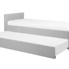 Cama Dupla Em Tecido Cinzento Claro 90 X 200 Cm Marmande