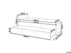 Cama Dupla Em Tecido Cinzento Claro 90 X 200 Cm Marmande