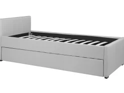 Cama Dupla Em Tecido Cinzento Claro 80 X 200 Cm Marmande