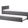 Cama Dupla Em Tecido Cinzento Escuro 90 X 200 Cm Marmande