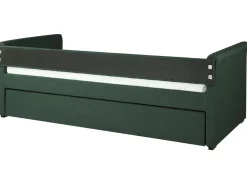 Cama Dupla Em Tecido Verde Escuro 90 X 200 Cm Libourne