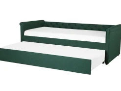 Cama Dupla Em Tecido Verde Escuro 80 X 200 Cm Libourne