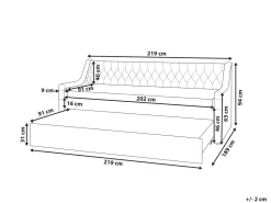 Cama Dupla Em Veludo Azul Marinho 90 X 200 Cm Montargis