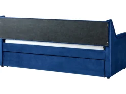 Cama Dupla Em Veludo Azul Marinho 90 X 200 Cm Montargis