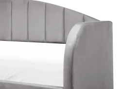 Cama Dupla Em Veludo Cinzento 90 X 200 Cm Eyburie