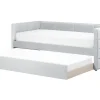 Cama Dupla Em Veludo Cinzento Claro 90 X 200 Cm Chavonne