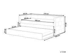Cama Dupla Em Veludo Cinzento Claro 90 X 200 Cm Chavonne
