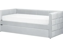 Cama Dupla Em Veludo Cinzento Claro 90 X 200 Cm Chavonne