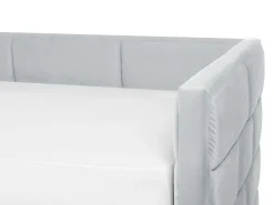 Cama Dupla Em Veludo Cinzento Claro 90 X 200 Cm Chavonne