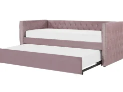 Cama Dupla Em Veludo Rosa 90 X 200 Cm Gassin