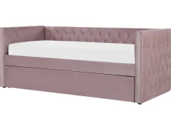 Cama Dupla Em Veludo Rosa 90 X 200 Cm Gassin
