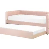 Cama Dupla Em Veludo Rosa Pastel 90 X 200 Cm Chavonne