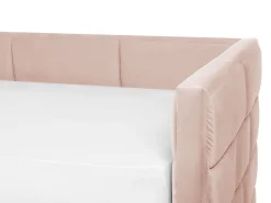 Cama Dupla Em Veludo Rosa Pastel 90 X 200 Cm Chavonne