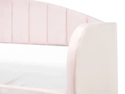 Cama Dupla Em Veludo Rosa Pastel 90 X 200 Cm Eyburie