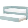 Cama Dupla Em Veludo Verde Menta 90 X 200 Cm Chavonne