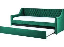 Cama Dupla Em Veludo Verde Esmeralda 90 X 200 Cm Montargis