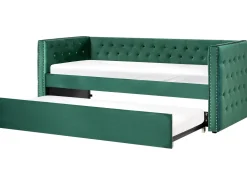 Cama Dupla Em Veludo Verde Esmeralda 90 X 200 Cm Gassin