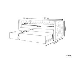Cama Dupla Em Veludo Verde Esmeralda 90 X 200 Cm Gassin