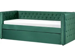 Cama Dupla Em Veludo Verde Esmeralda 90 X 200 Cm Gassin