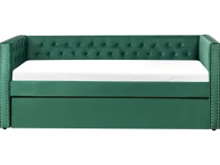Cama Dupla Em Veludo Verde Esmeralda 90 X 200 Cm Gassin