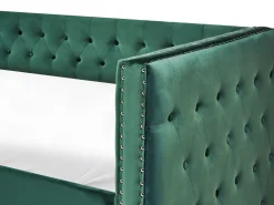 Cama Dupla Em Veludo Verde Esmeralda 90 X 200 Cm Gassin
