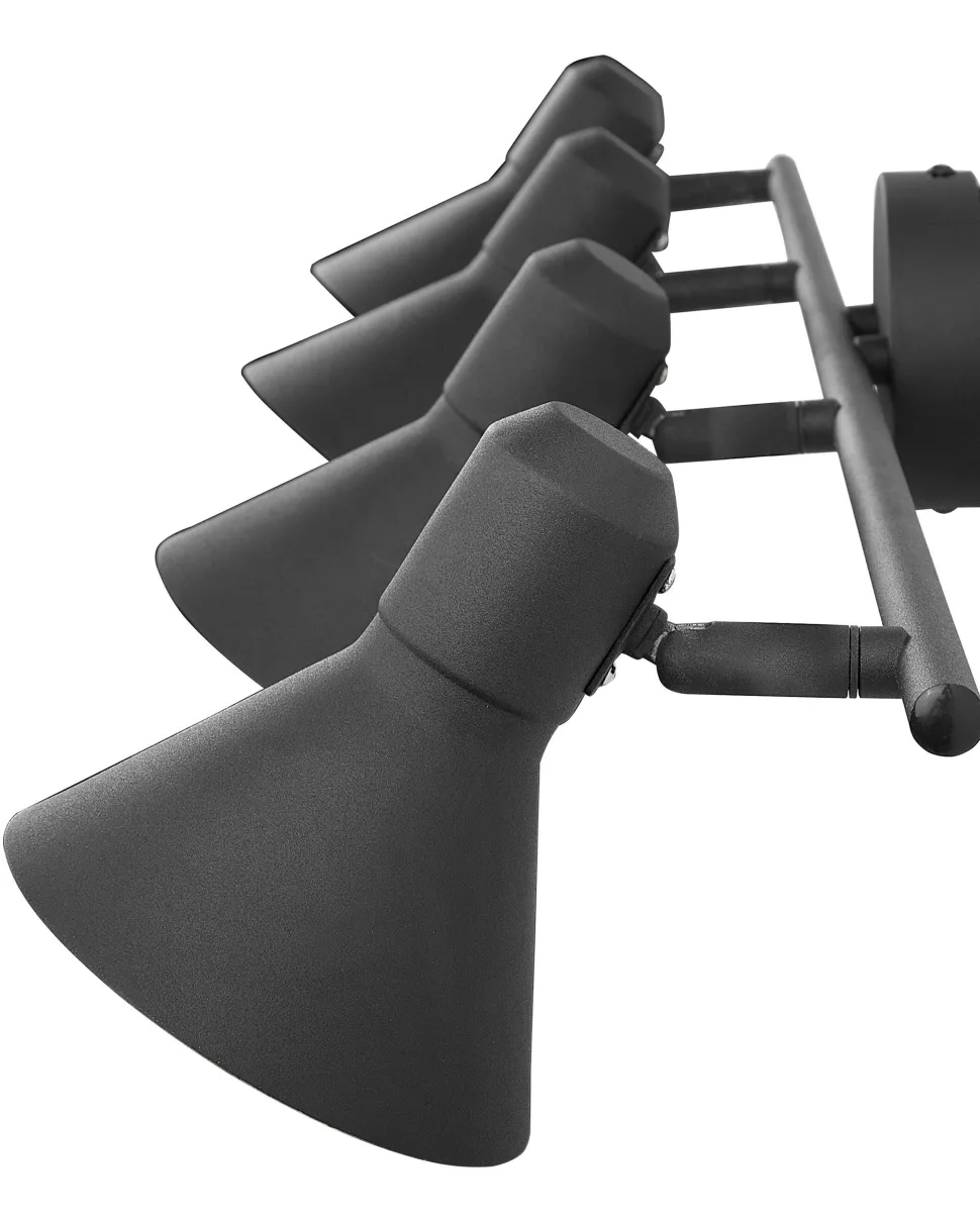 Candeeiro 4 Luzes De Parede Ou Teto Em Metal Preto E Dourado Mersey Iv