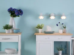 Candeeiro 3 Luzes De Parede Ou Teto Em Metal Branco E Prateado Mersey Ill