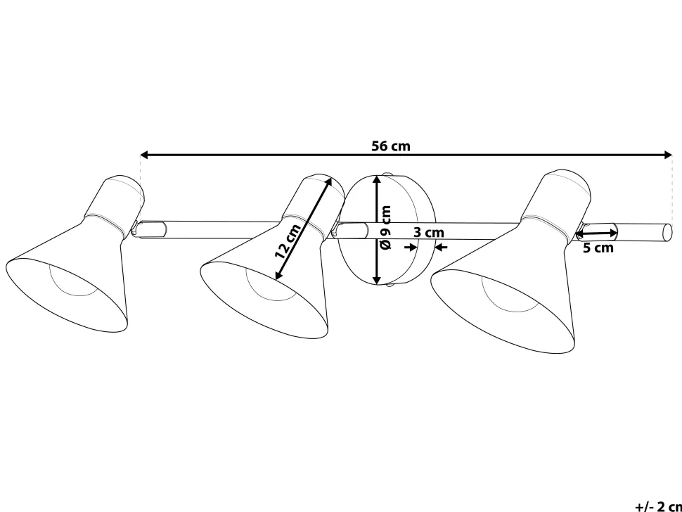 Candeeiro 3 Luzes De Parede Ou Teto Em Metal Branco E Prateado Mersey Ill