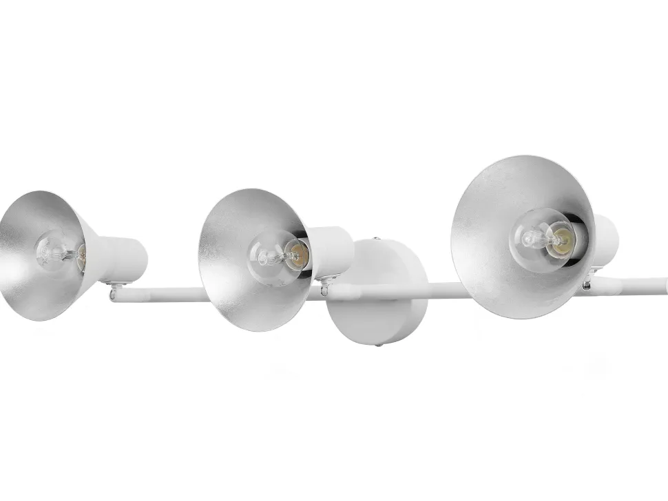 Candeeiro 3 Luzes De Parede Ou Teto Em Metal Branco E Prateado Mersey Ill