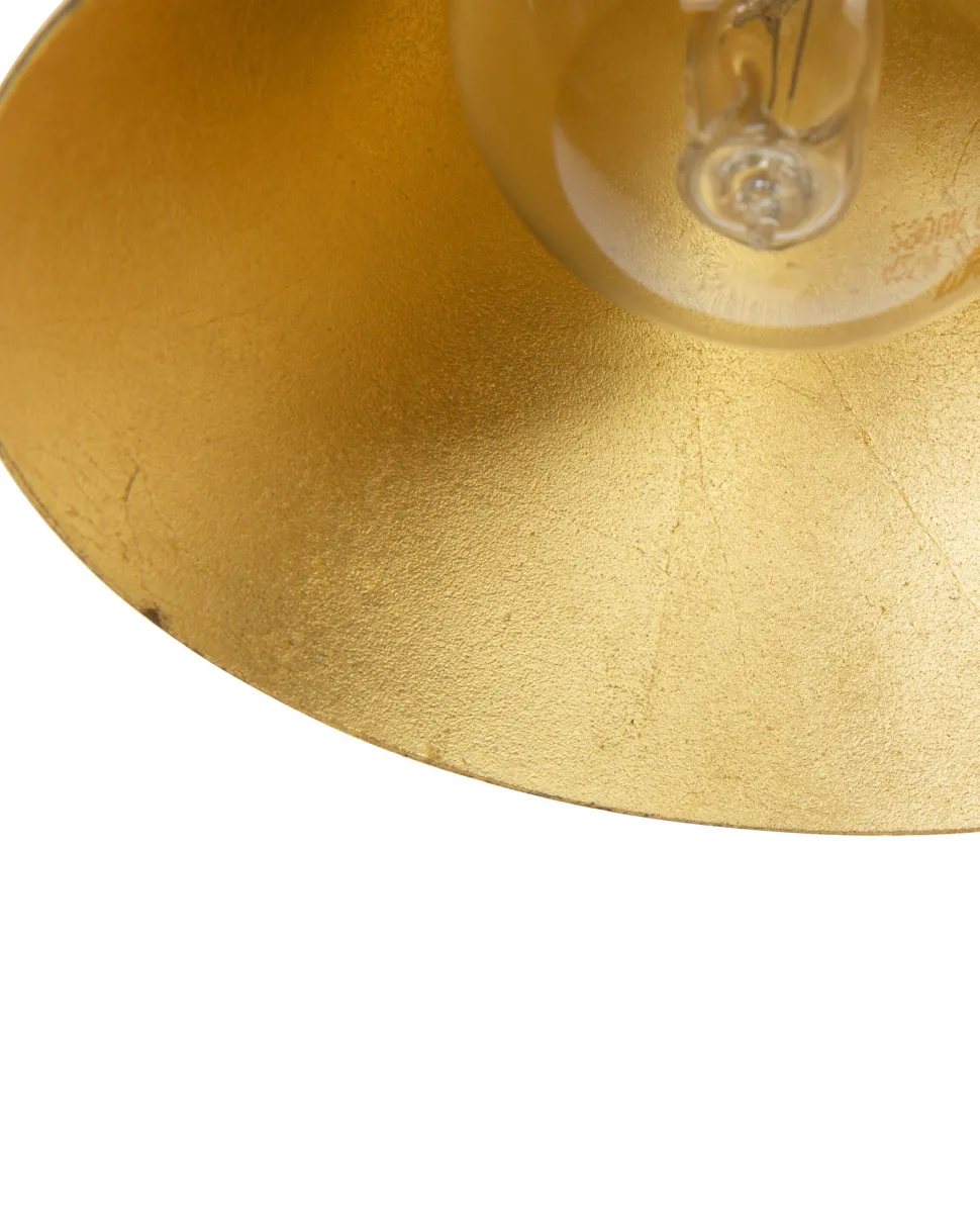 Candeeiro 3 Luzes De Parede Ou Teto Em Metal Preto E Dourado Mersey Ill