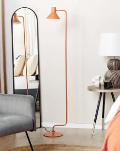 Candeeiro Chao Em Metal Laranja 154 Cm Rimava