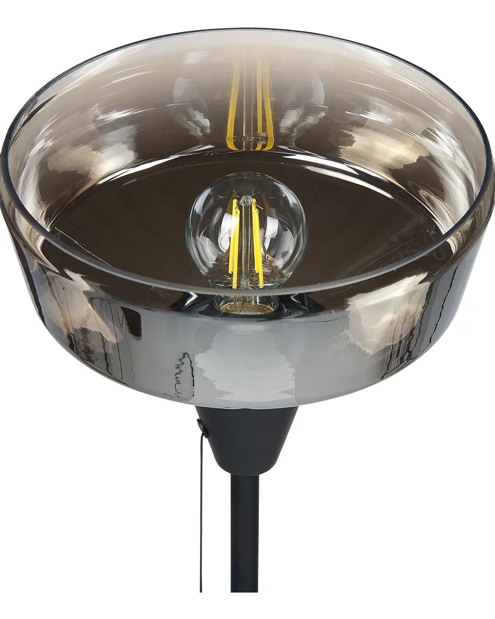 Candeeiro De Chao Em Metal Preto E Dourado 175 Cm Talparo