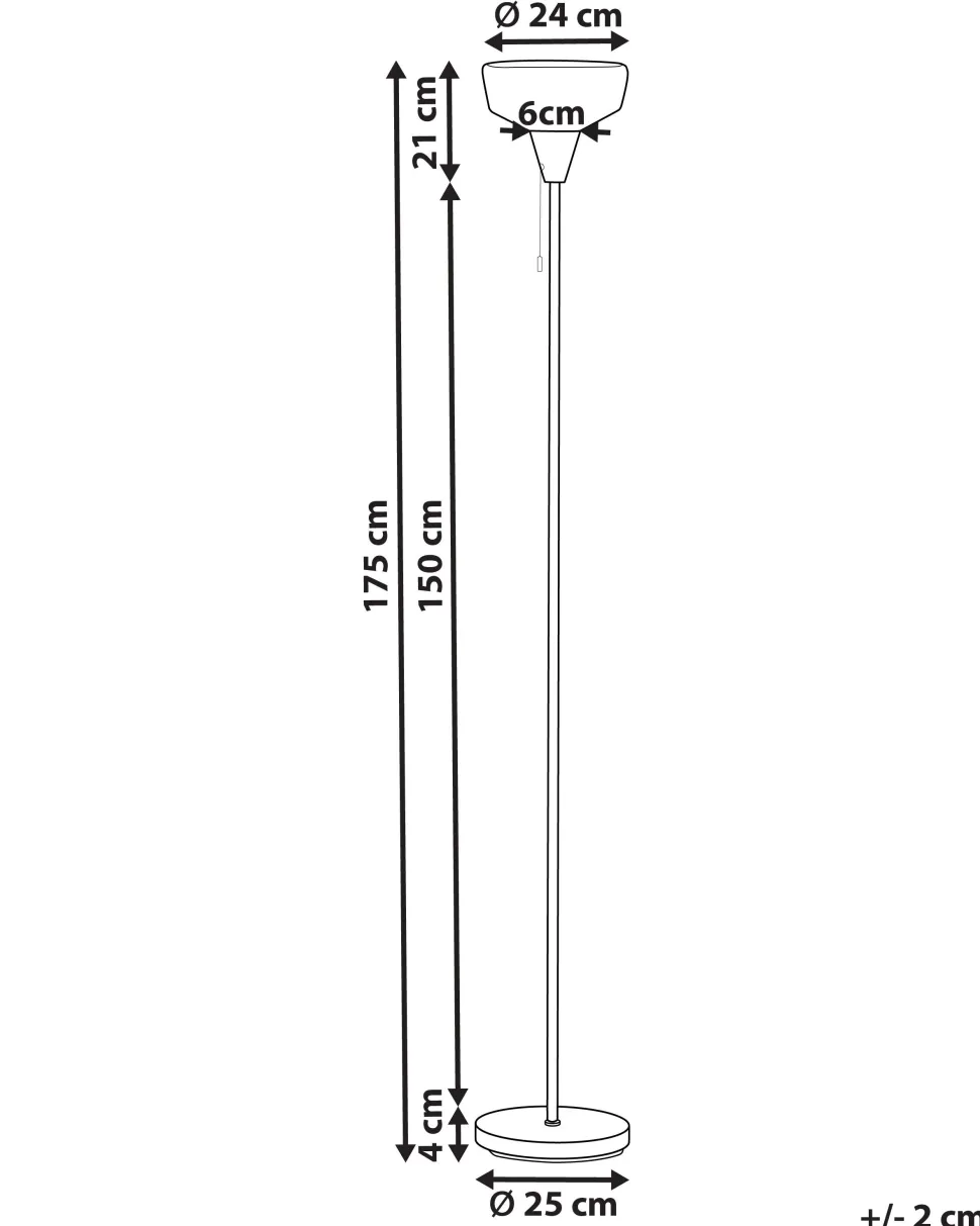 Candeeiro De Chao Em Metal Preto E Dourado 175 Cm Talparo