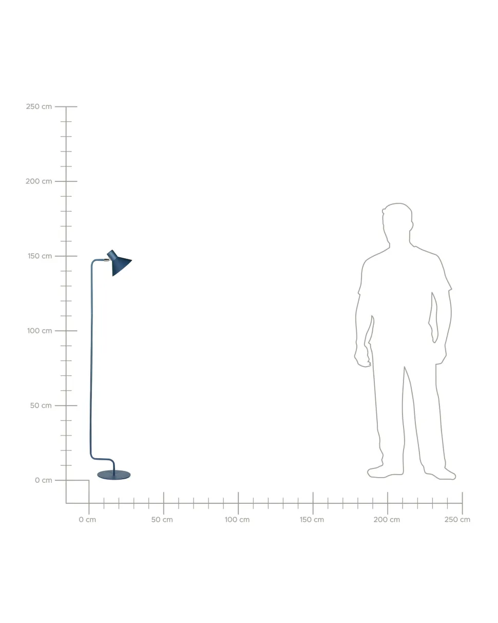 Candeeiro De Chao Em Metal Azul 154 Cm Rimava