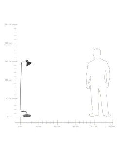 Candeeiro De Chao Em Metal Preto 154 Cm Rimava