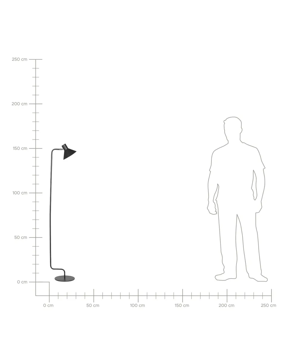 Candeeiro De Chao Em Metal Preto 154 Cm Rimava