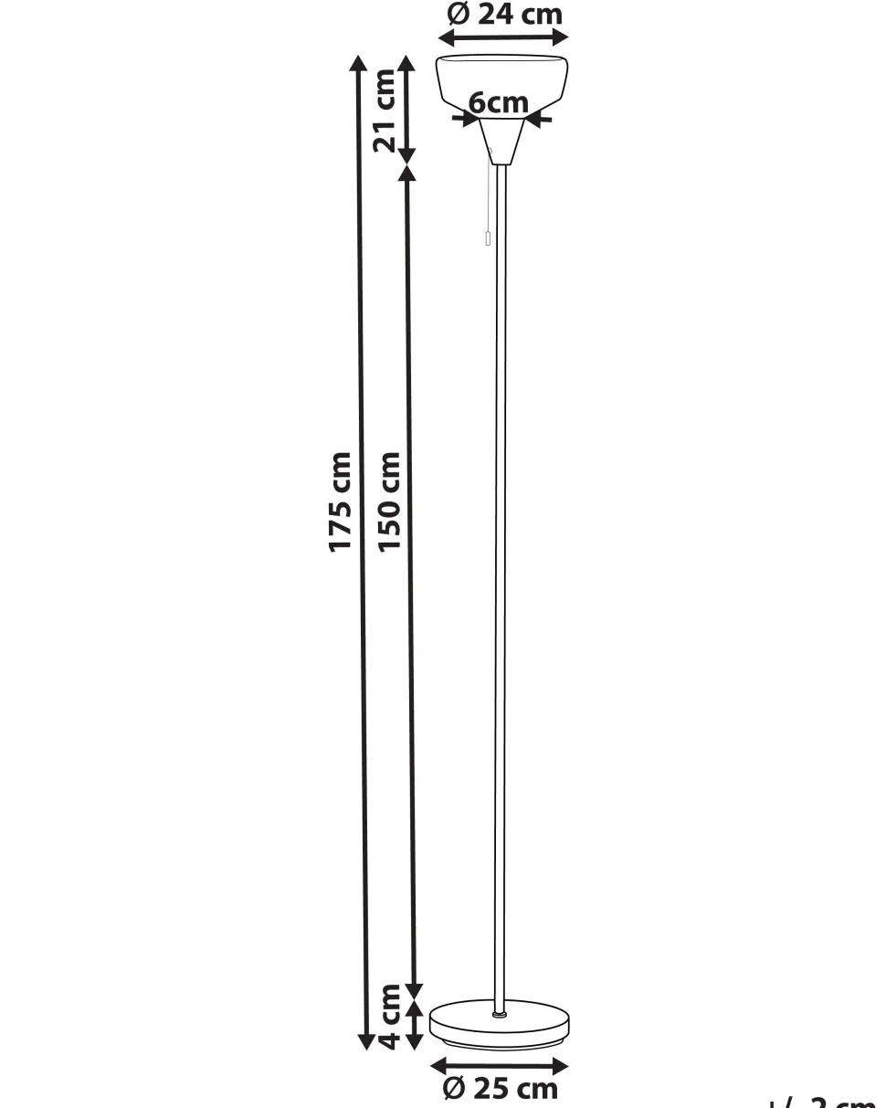 Candeeiro De Chao Em Metal Preto E Prateado 175 Cm Talparo