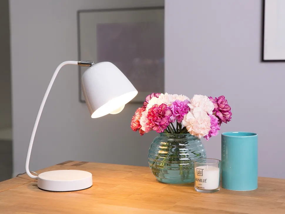 Candeeiro De Mesa 29 Cm Branco Urola