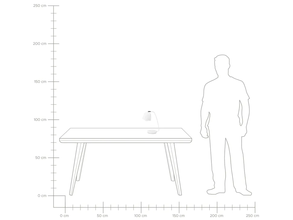 Candeeiro De Mesa 29 Cm Branco Urola